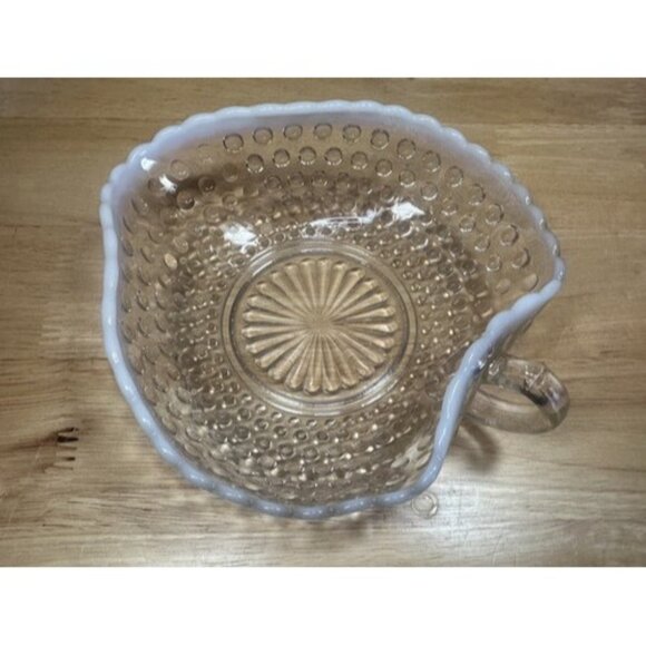 Vintage Moonstone Hobnail Opalescent Nappy Dish Anchor Hocking Trinket Candy 6” - Picture 9 of 13